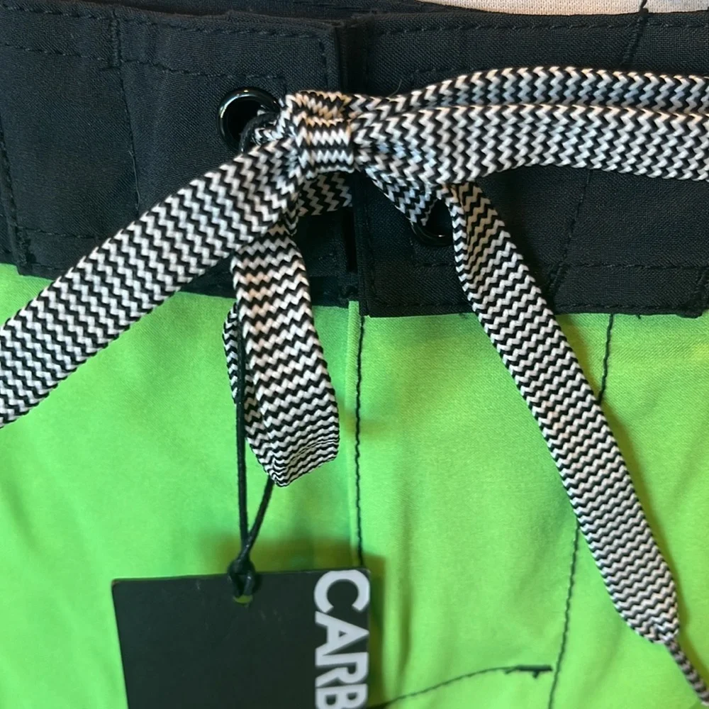Neon Green and Black Board Shorts Dynamic Swiim Trunks